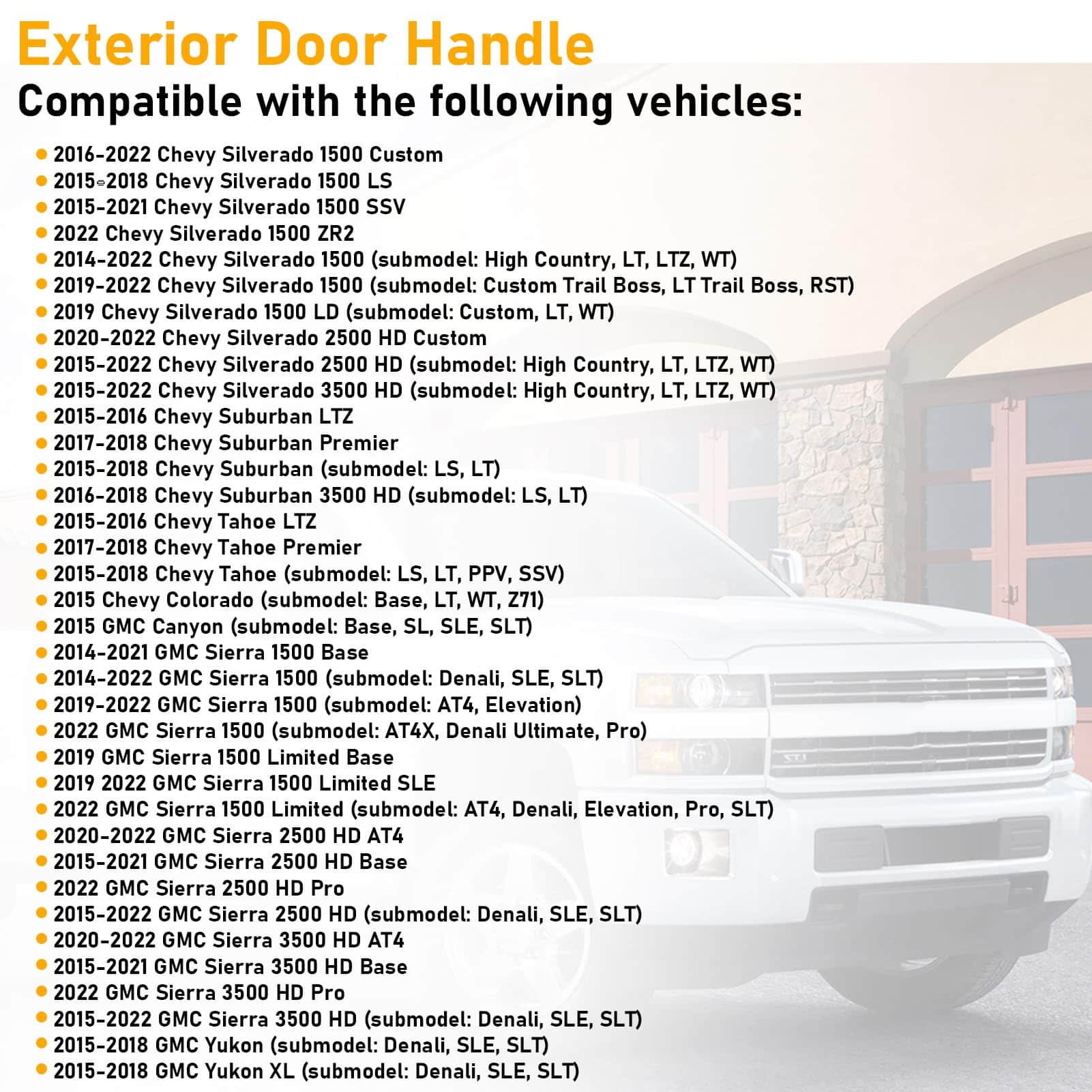 Manija de puerta exterior APESER compatible con Chevy - Imagen 3