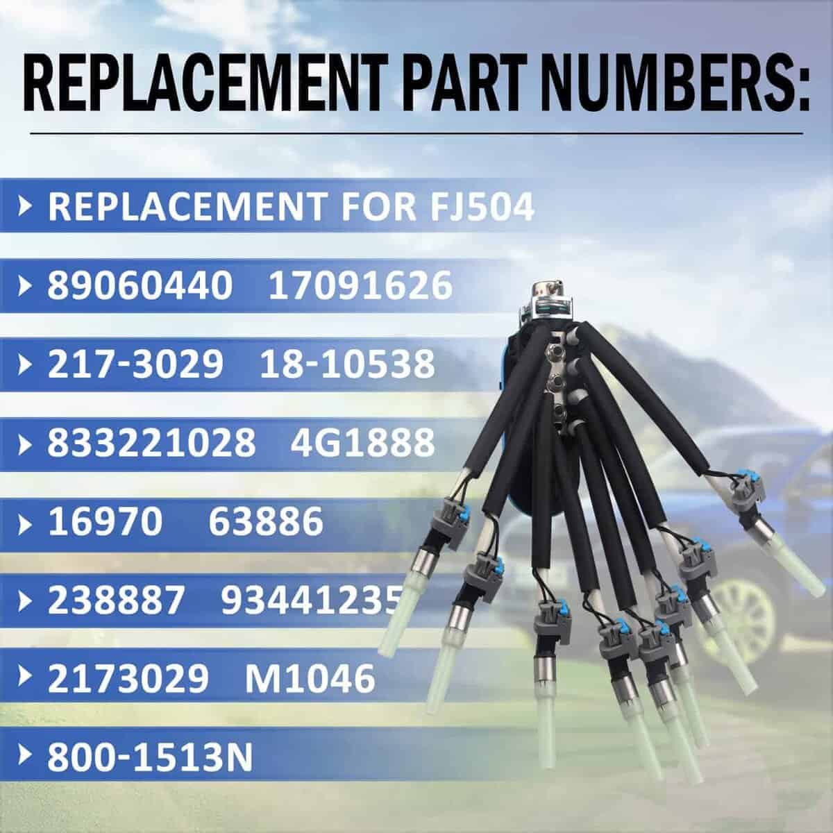 Inyector de combustible FJ504 de 8 cilindros con soporte - Imagen 3
