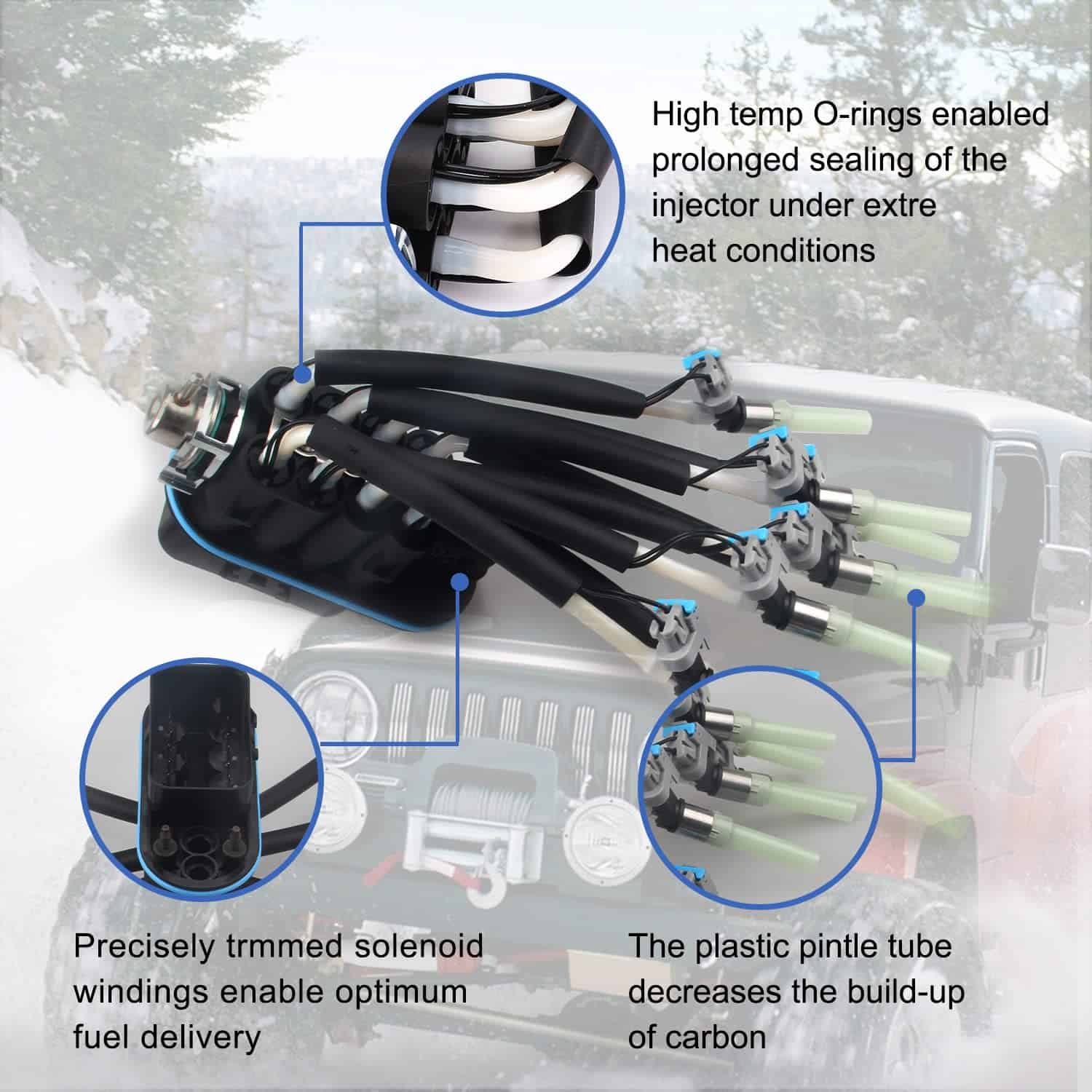 Inyector de combustible FJ504 de 8 cilindros con soporte - Imagen 5