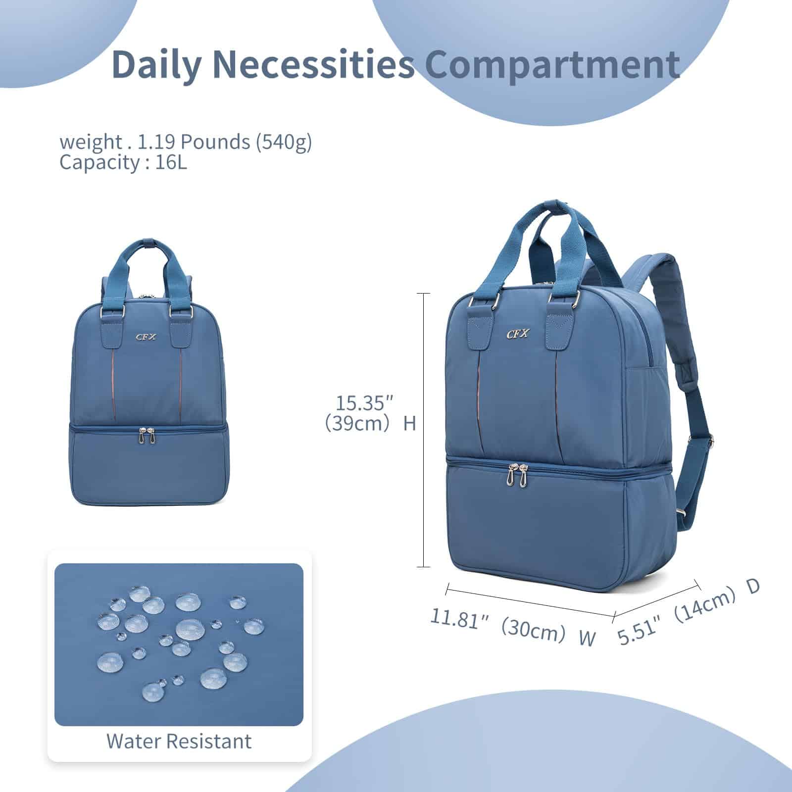 Mochila para pañales CFX - Mantiene la comida separada de - Imagen 7