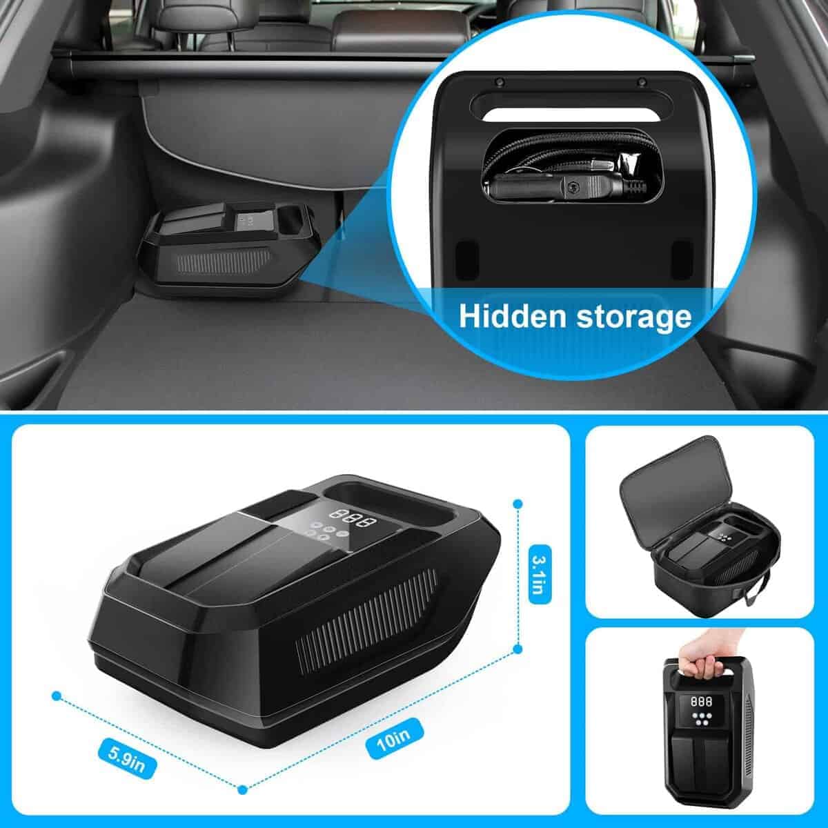 Inflador de neumáticos FBK compresor de aire portátil Bomba - Imagen 6