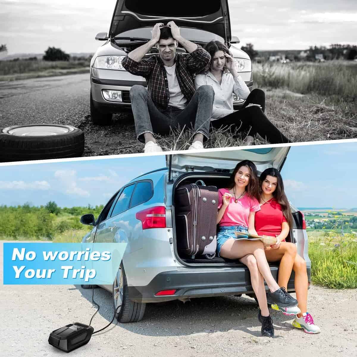 Inflador de neumáticos FBK compresor de aire portátil Bomba - Imagen 5