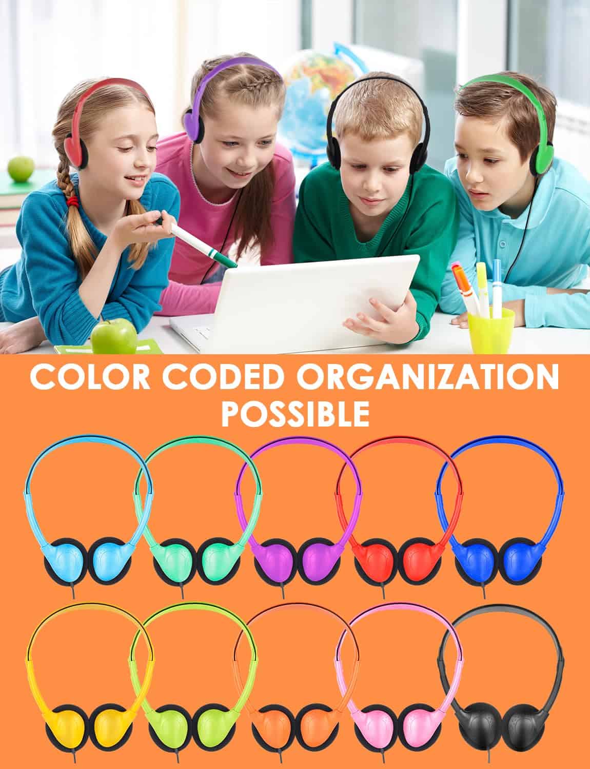 Audífonos para Niños al Mayor 100 Paquetes para Salón de - Imagen 7