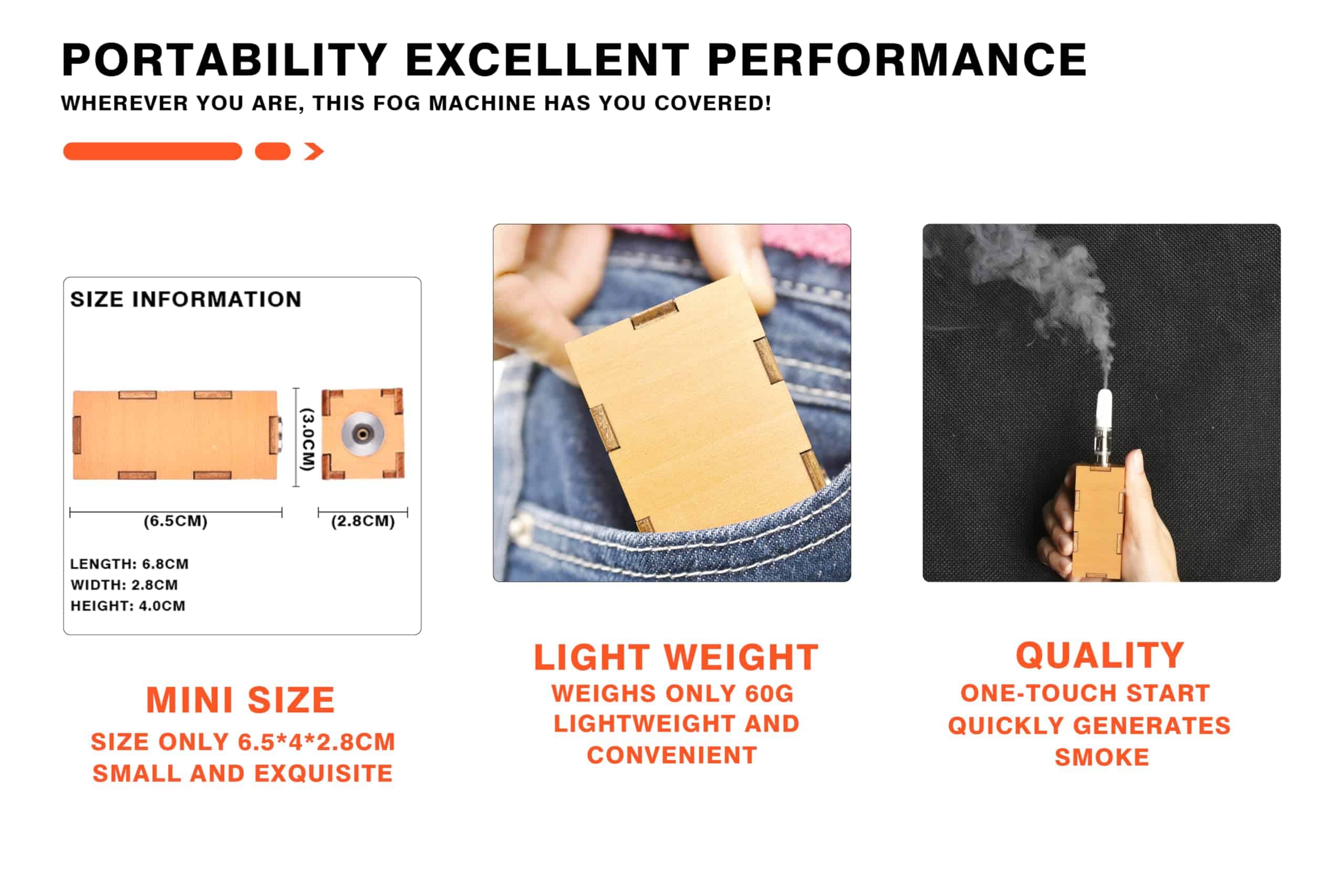 Máquina de humo portátil, Mini Máquina de Humo SMR-1426 - Imagen 7