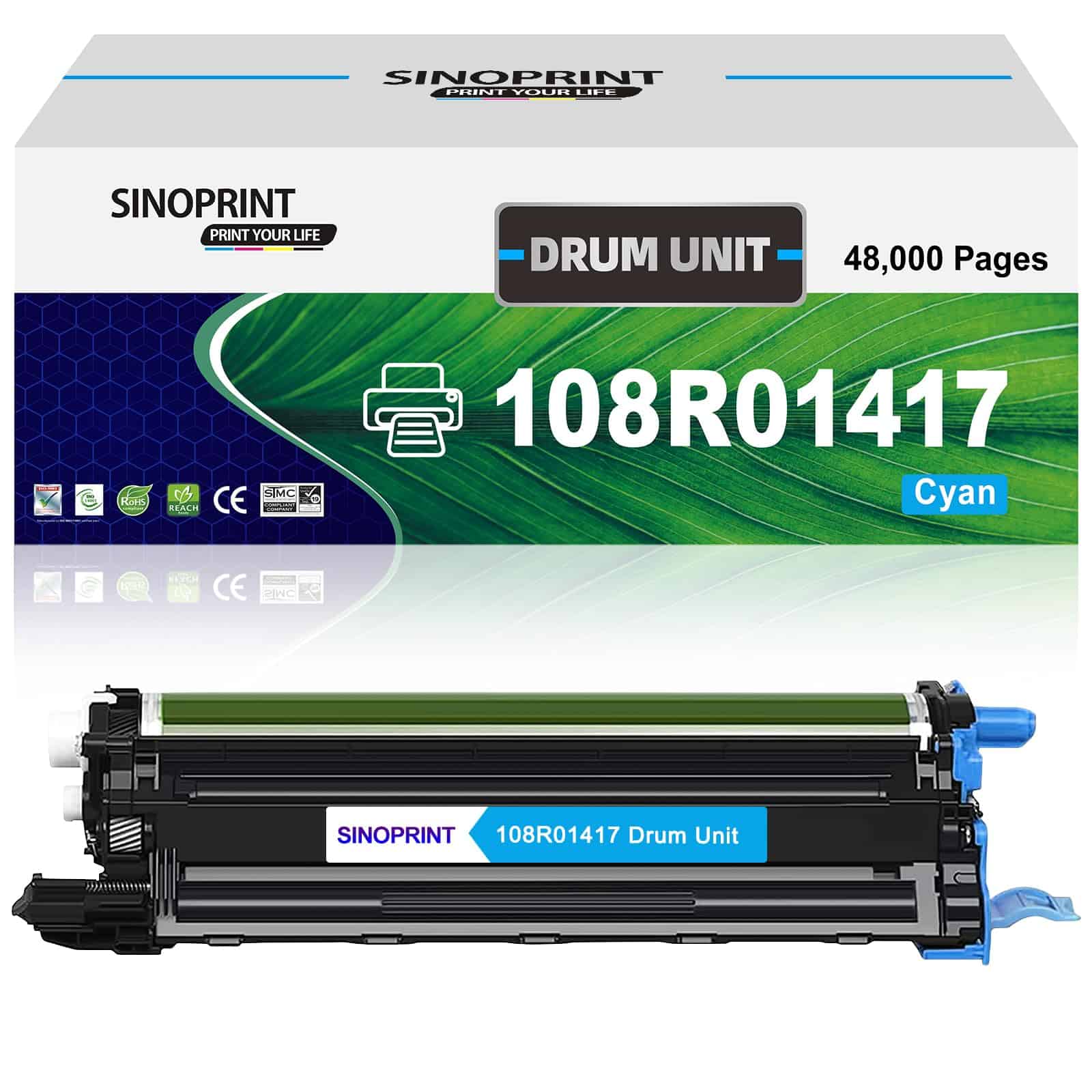 SINOPRINT Compatible 6510 6515 Tambor Cian 108R01417