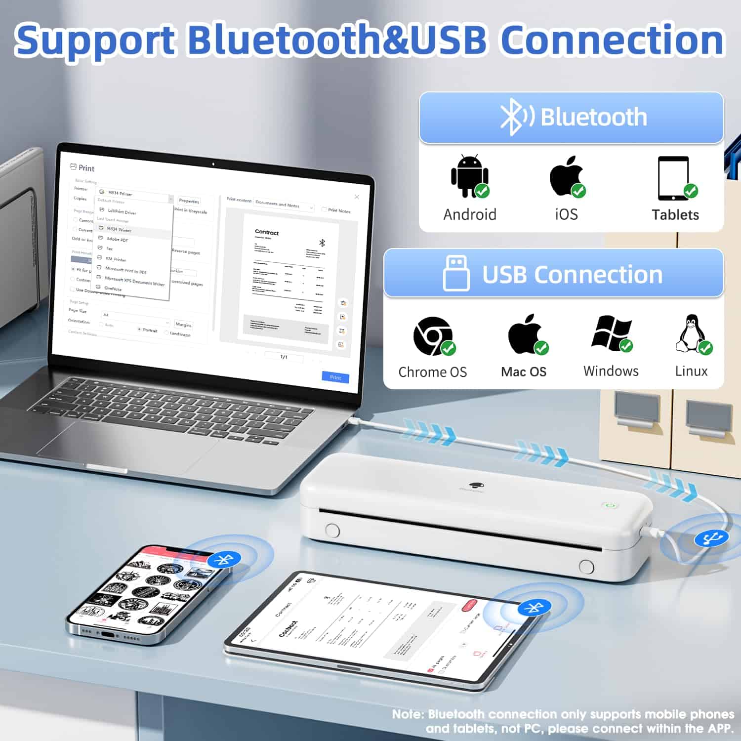 Impresora portátil Phomemo M834, impresoras térmicas - Imagen 5