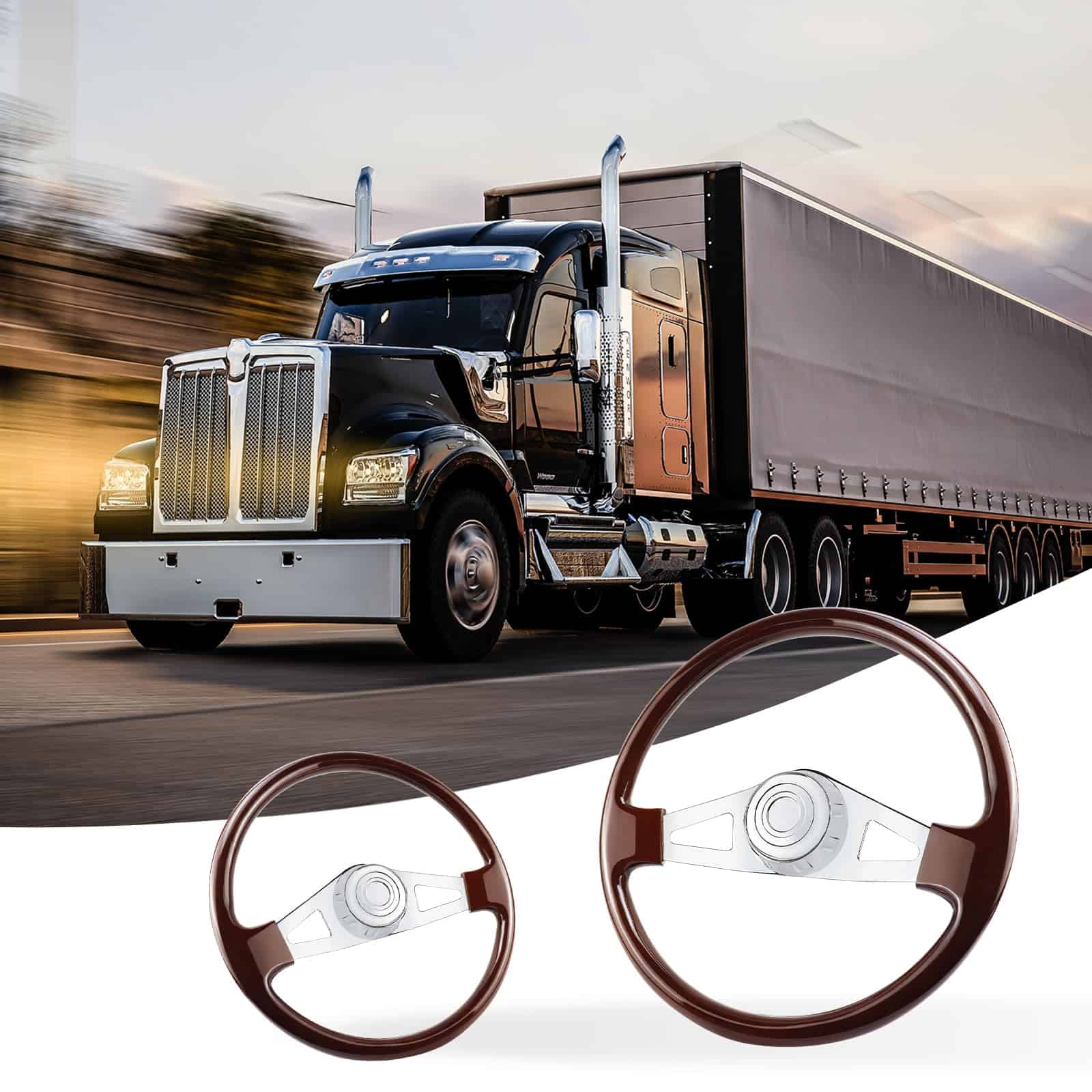 Volante de Dirección de Camión de Madera Maciza de 18"" con - Imagen 7