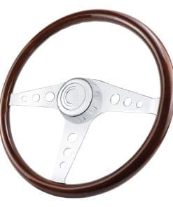 Volante de madera maciza de 18"" para camiones con 3 radios