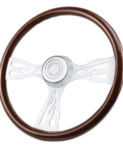 Volante de Camión de Madera Maciza de 18" con 3 Radios de