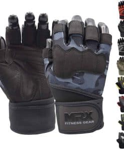 Guantes de Levantamiento de Pesas para -Gris Camuflaje Negro