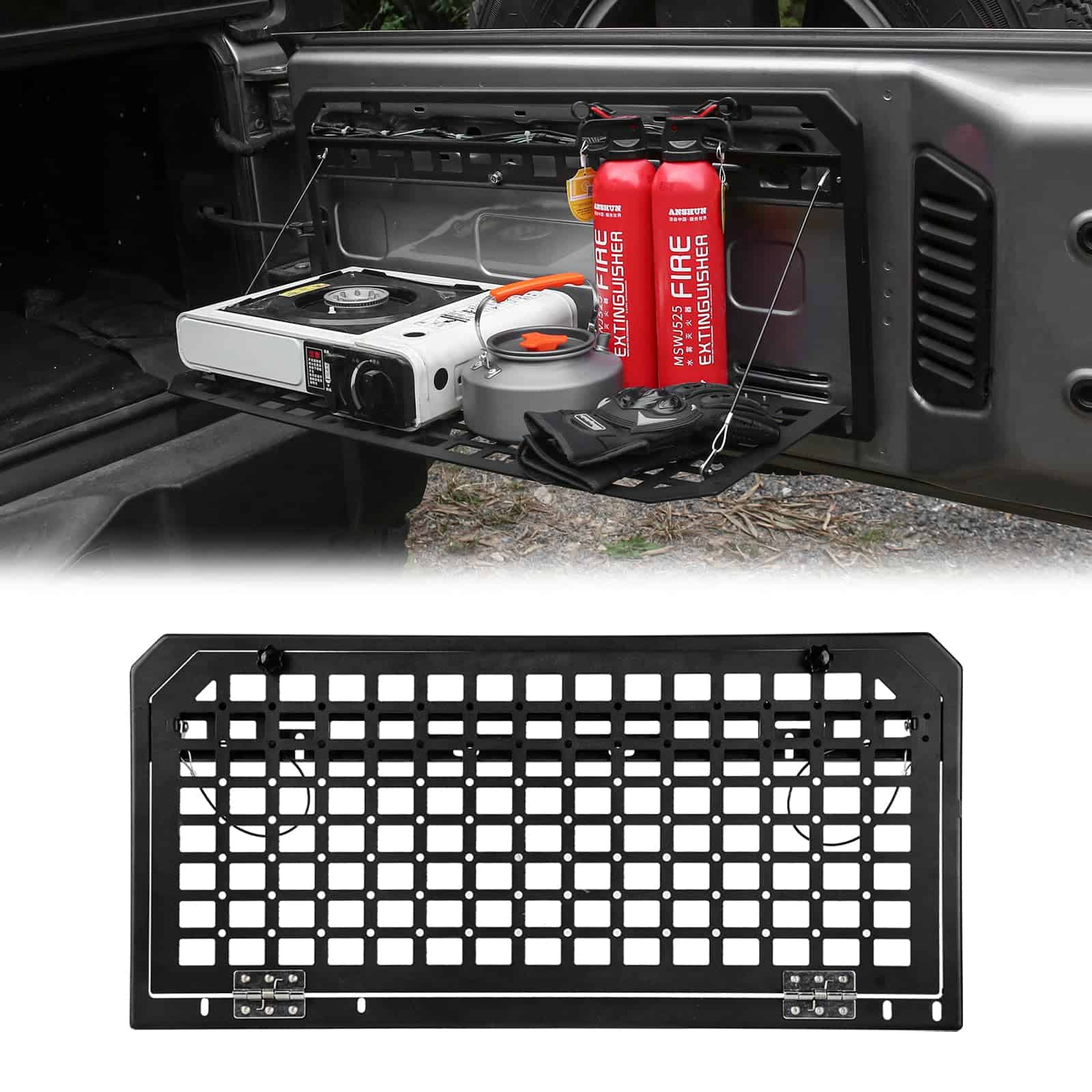 Mesa de Portón Trasero Plegable, Estantería de