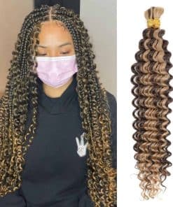 Cabello Humano suelto Deep Wave para Trenzar Destacar Micro