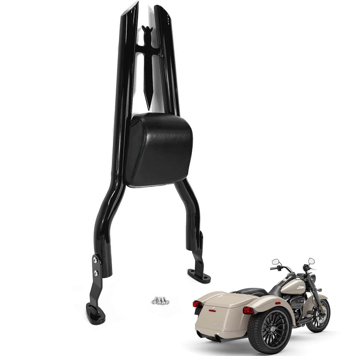 Almohadilla Sissy Bar de 27" Negra para Harley Davidson