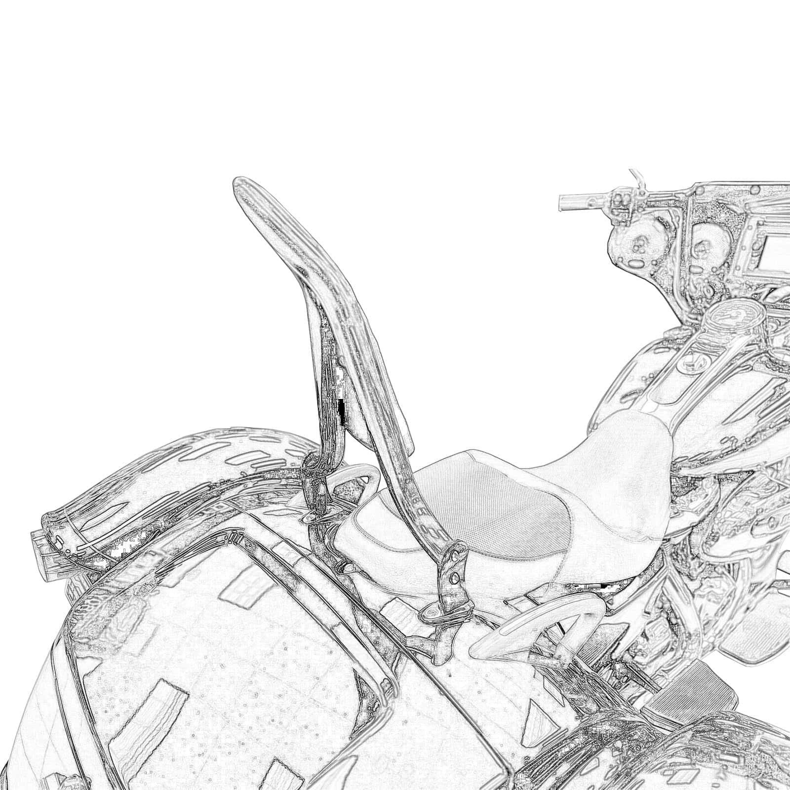 24" Respaldo con Almohadilla cromada para Harley Davidson - Imagen 5