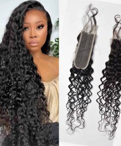 Cierre de Encaje de Onda de Agua 2x6 Brasileño 100% Cabello