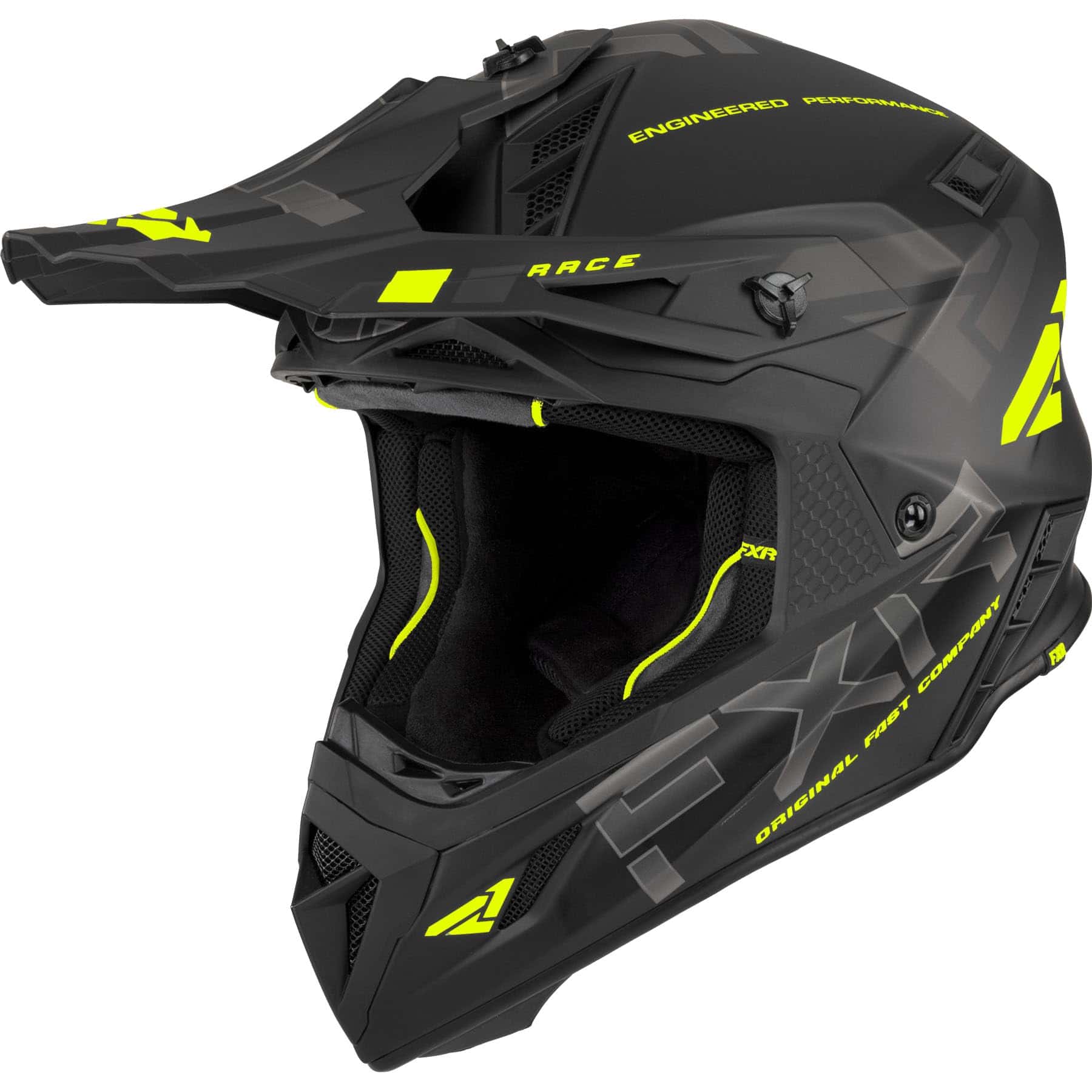 Casco FXR Helium Race Division D-Ring 2025 -Negro/Amarillo F