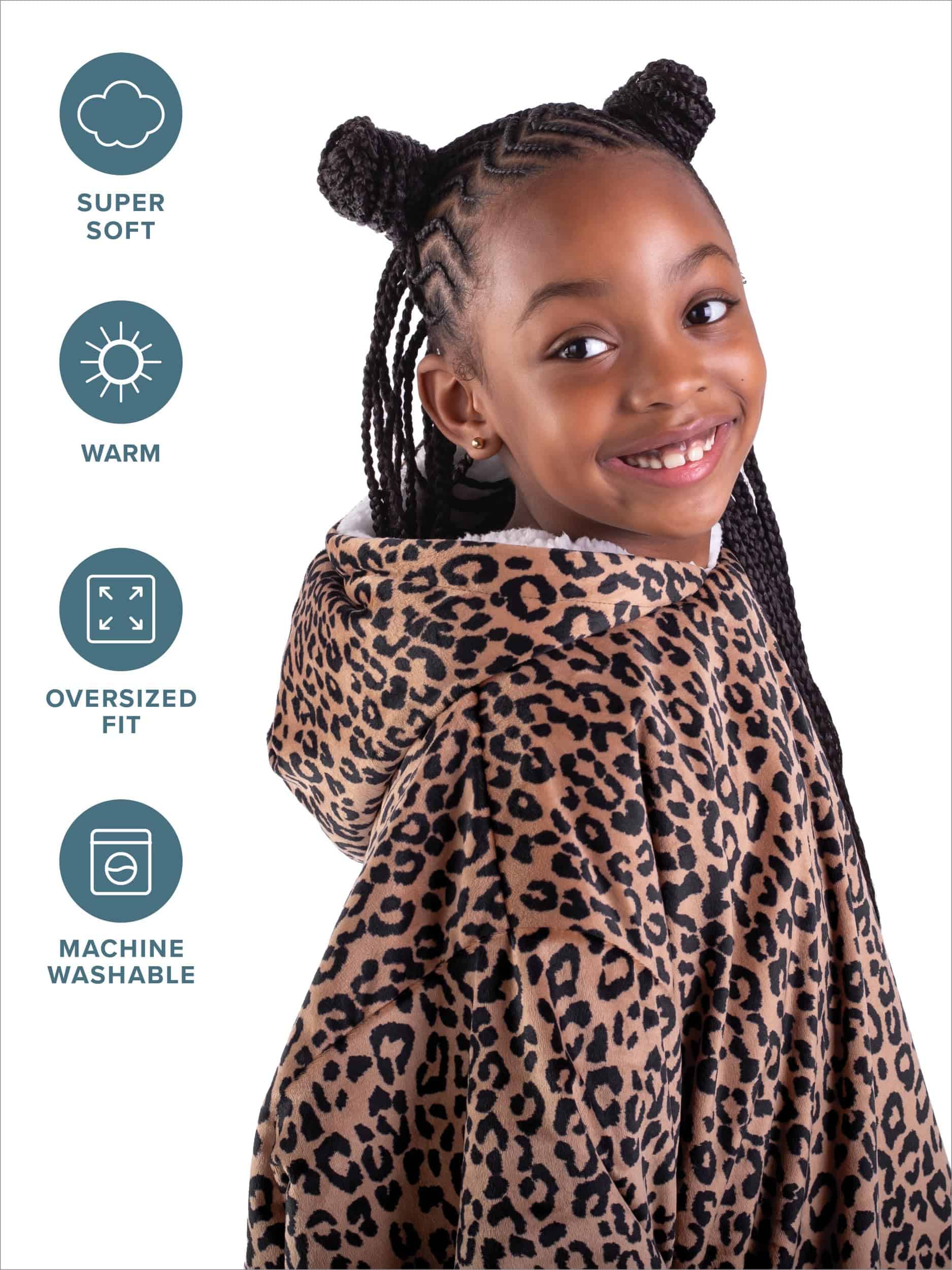 Manta con capucha Bare Home Sherpa Fleece -Leopardo - Imagen 5