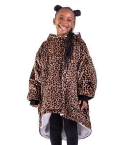 Manta con capucha Bare Home Sherpa Fleece -Leopardo