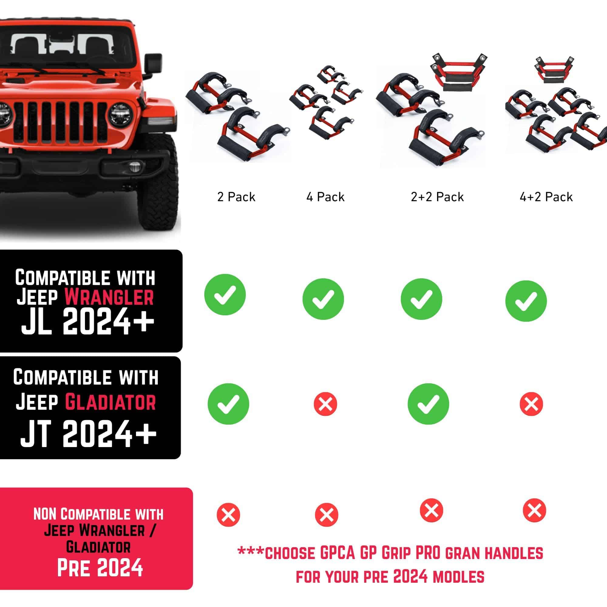 GPCA GP Grip Air Grab Handles Diseñado para 2024+ Jeep - Imagen 7