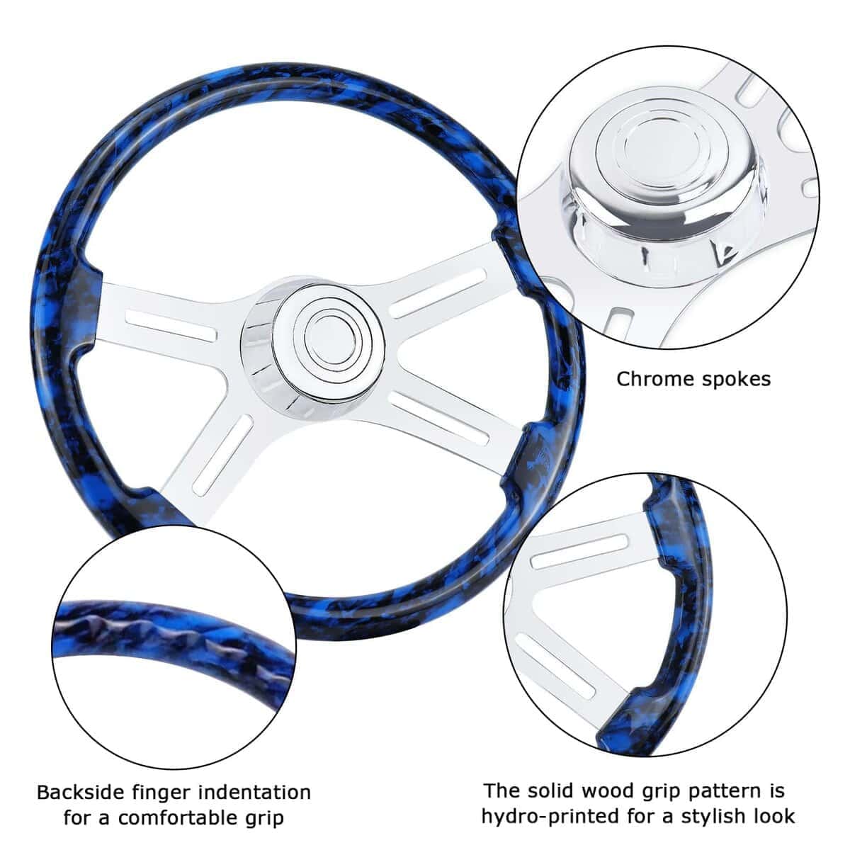 Volante de camión de madera maciza hidroimpresa QYMOPAY de - Imagen 4