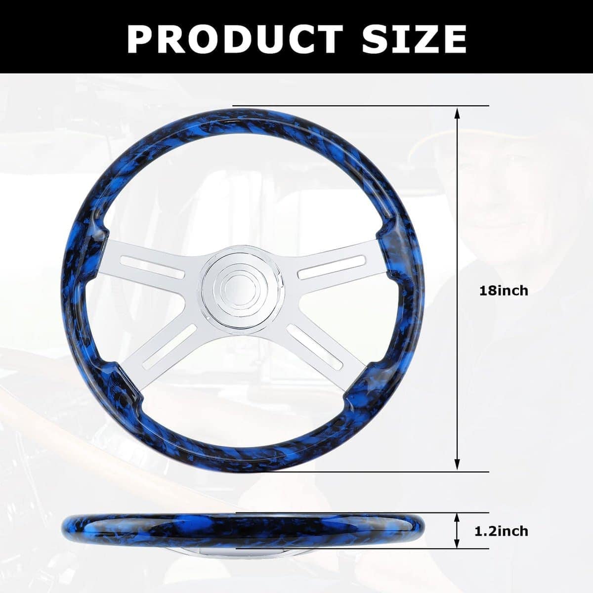 Volante de camión de madera maciza hidroimpresa QYMOPAY de - Imagen 3