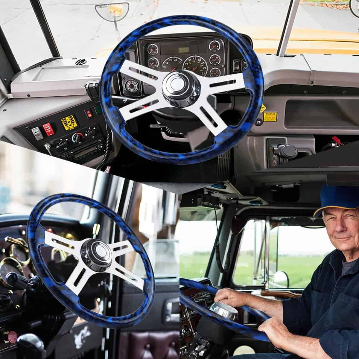 Volante de camión de madera maciza hidroimpresa QYMOPAY de - Imagen 6