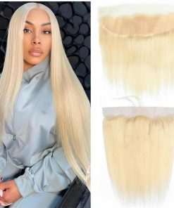 Frontal de Encaje 613 13x4 Recto Rubio Miel, Cabello Humano