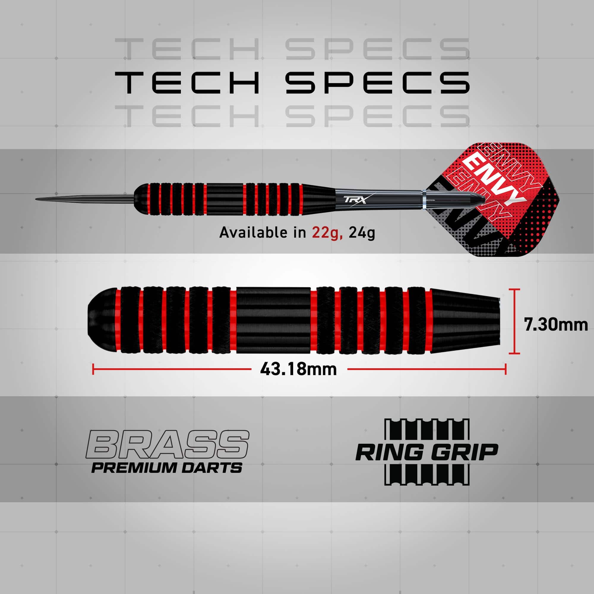 Dardos RED DRAGON - Serie Envy 22g - Negro y Rojo - Set de - Imagen 5