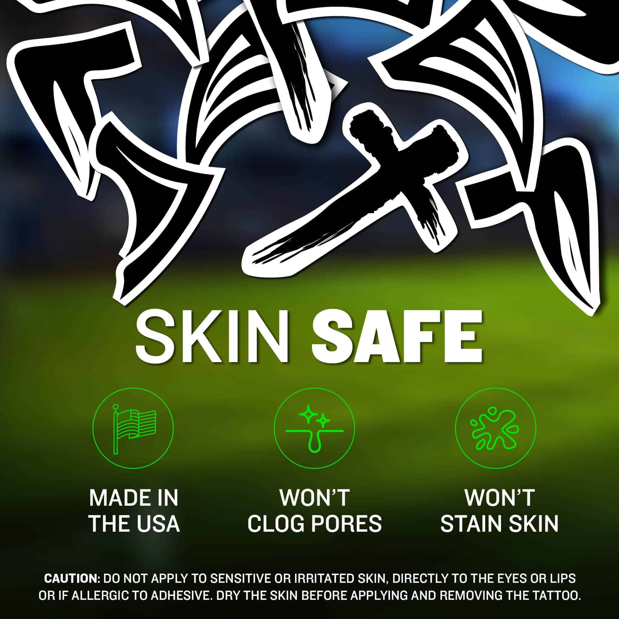 BLSTK Athletics - Tatuajes Temporales de Ojos -Negro - Imagen 4