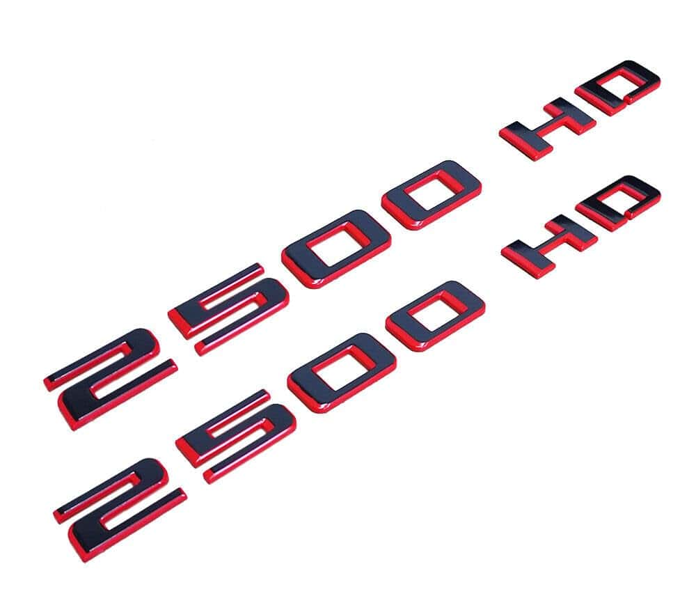 2pcs 2500HD 2500 HD Emblema Lateral de la Puerta 3D Letras