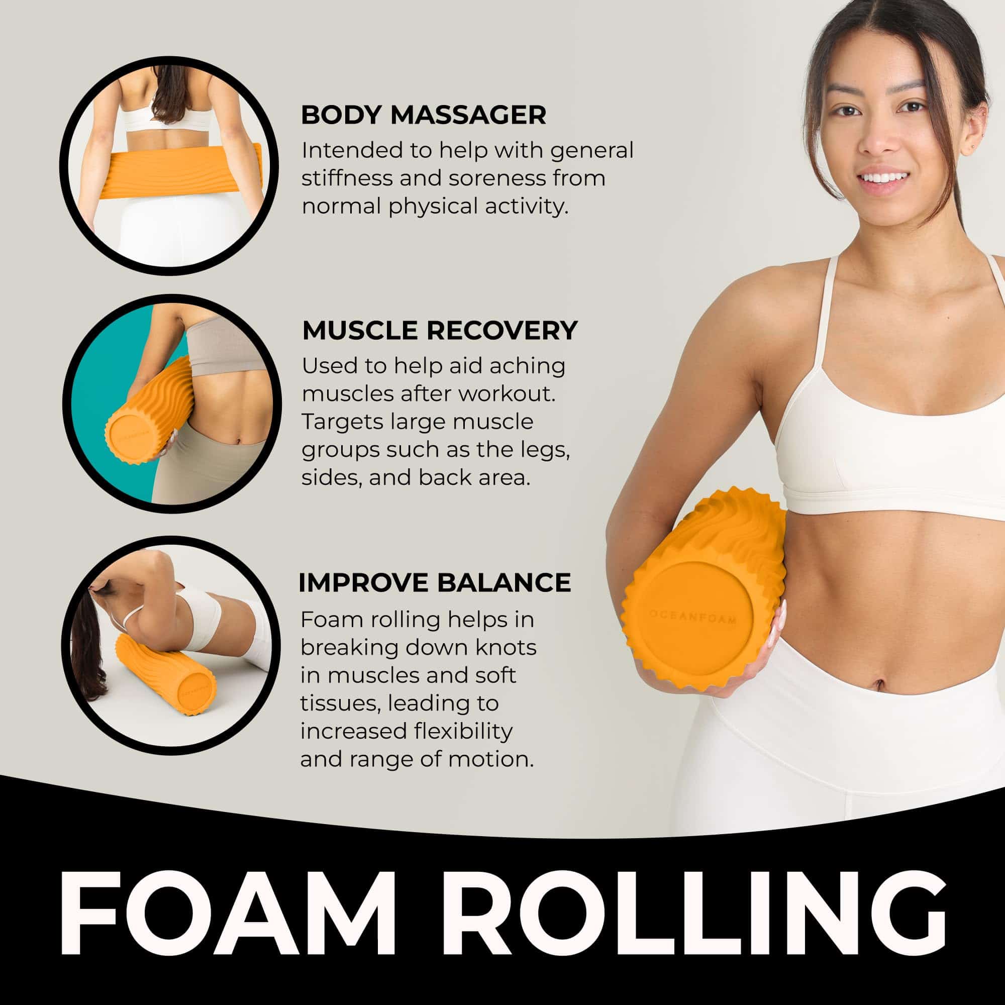 Rodillo Oceanfoam Tidal - Oro - Rodillo de Espuma para - Imagen 5