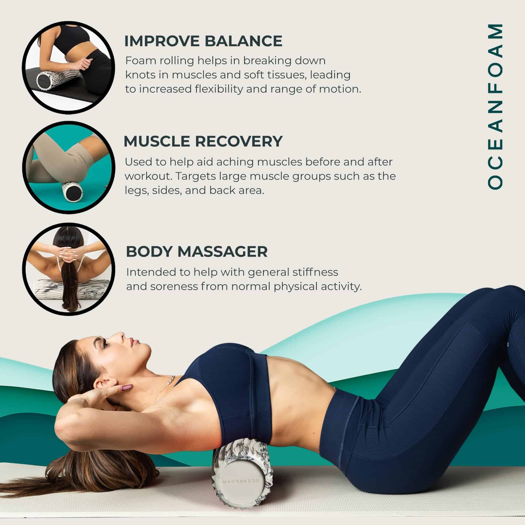 Rodillo de Espuma Oceanfoam Tidal - Marmol Negro - Rodillo - Imagen 6