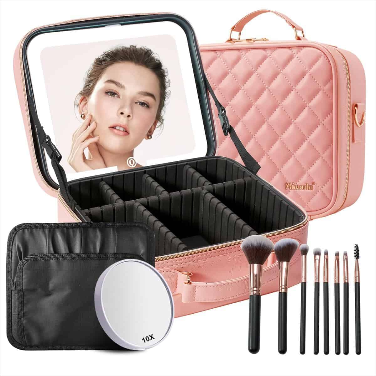 Bolsa de Maquillaje de Viaje Mocado con Espejo LED