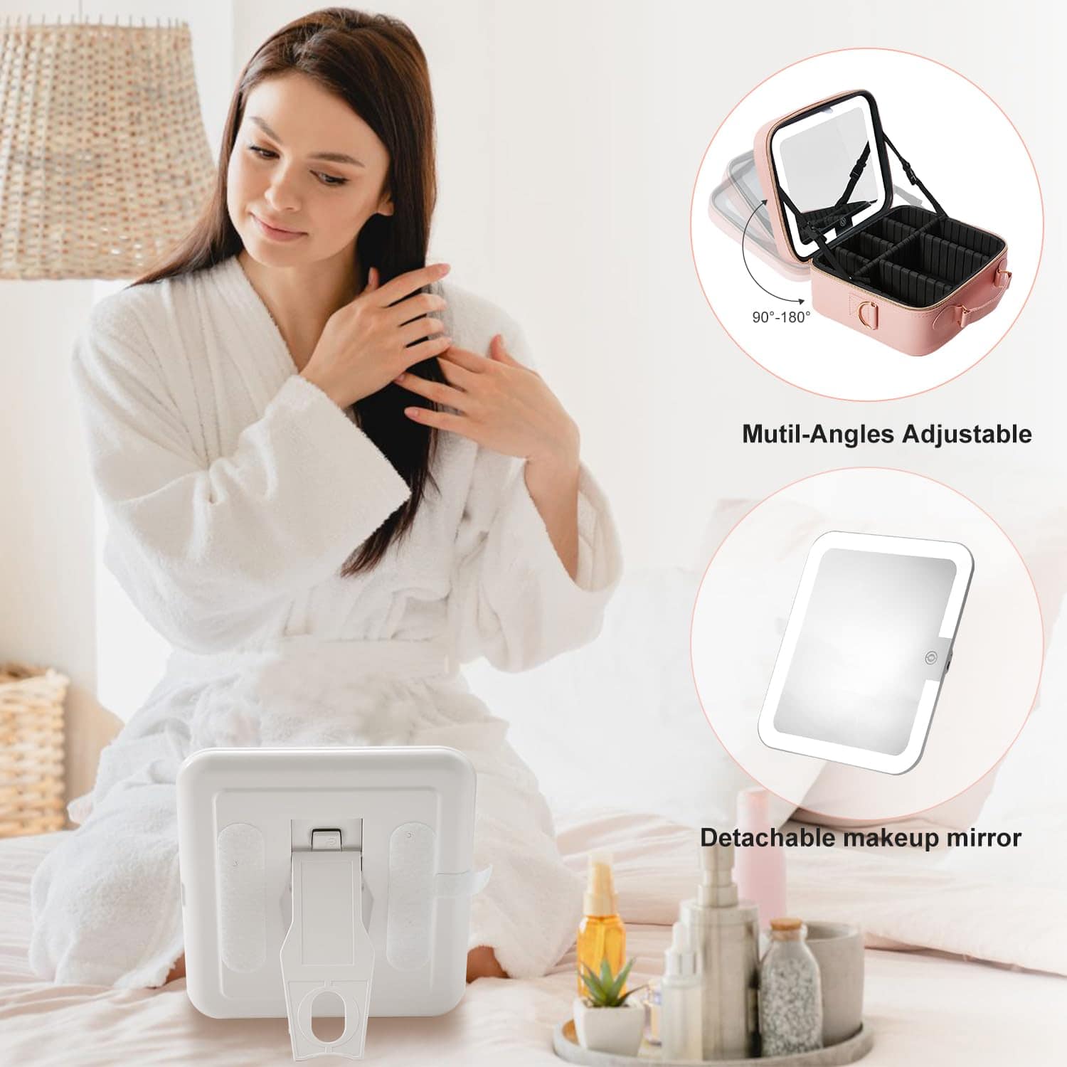 Bolsa de Maquillaje de Viaje Mocado con Espejo LED - Imagen 7