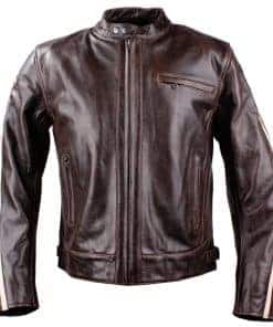 Chaqueta de Moto de Cuero Genuino para -640 Marrón