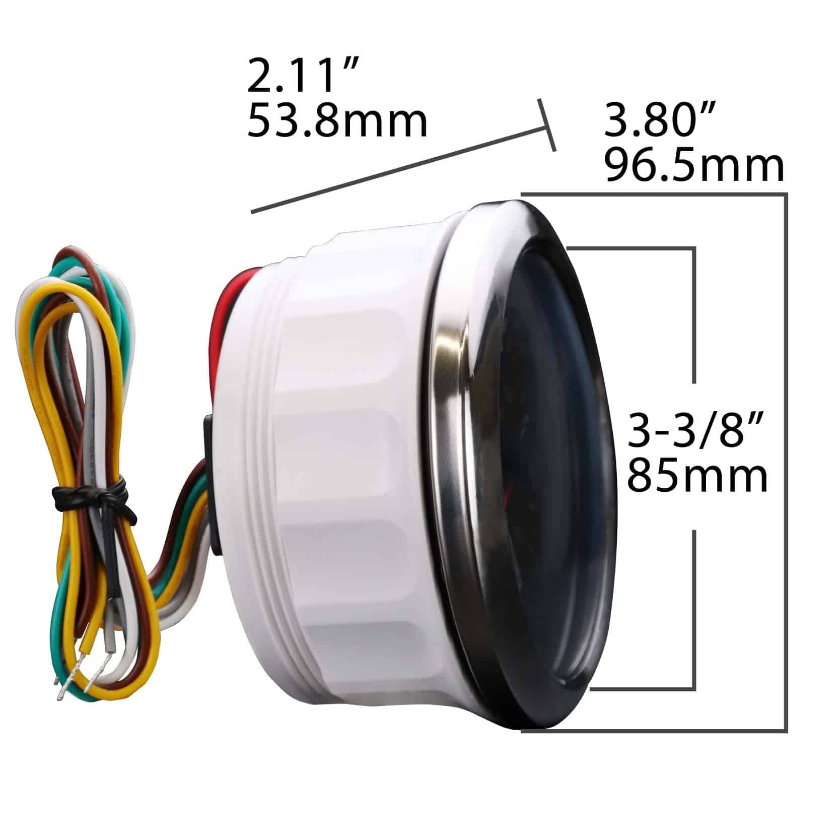 MOTOR METER RACING W PRO 85mm 3-3/8" 2 en 1 -Blanco - Imagen 6