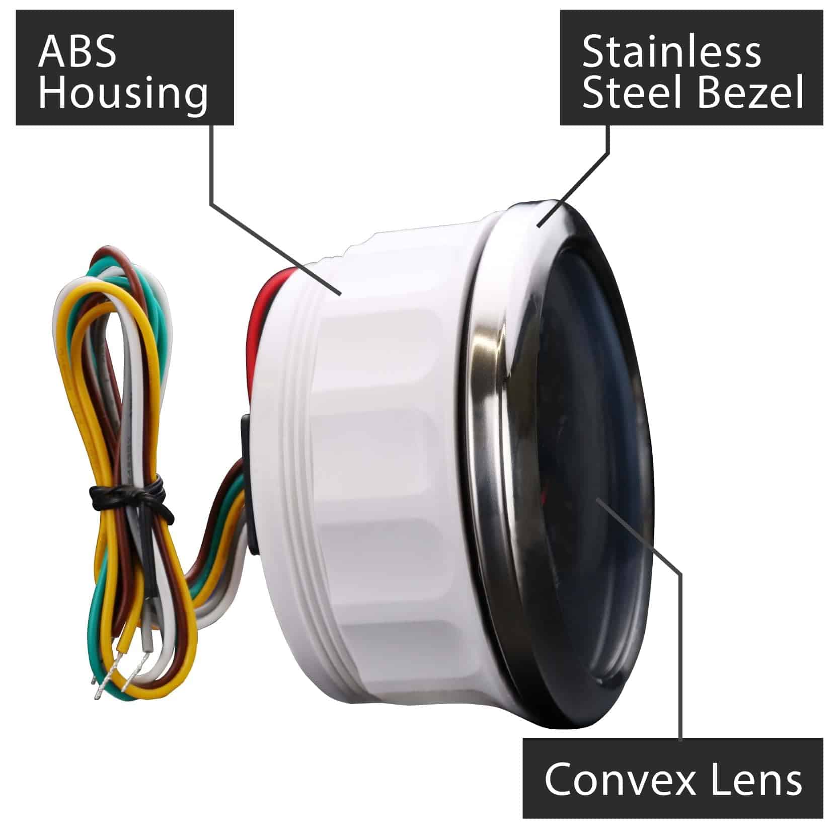 MOTOR METER RACING W PRO 85mm 3-3/8" 2 en 1 -Blanco - Imagen 4