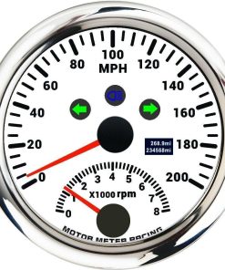 MOTOR METER RACING W PRO 85mm 3-3/8" 2 en 1 -Blanco