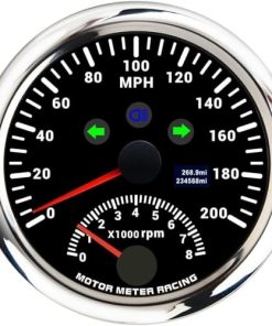 MOTOR METER RACING W PRO 85mm 3-3/8" 2 en 1 Velocímetro de