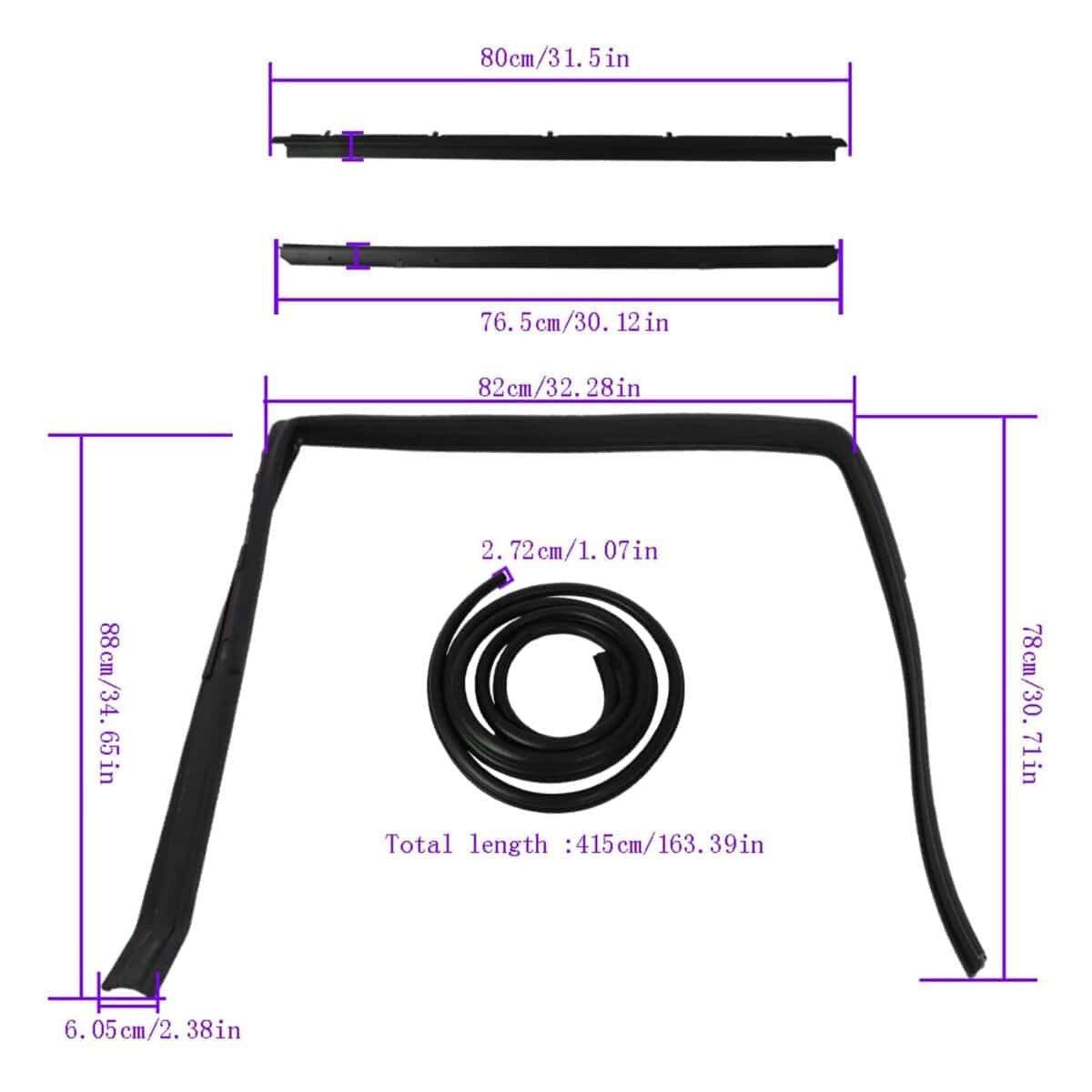 Kit de Sello de Goma para Guarnición de Puerta de Repuesto - Imagen 5