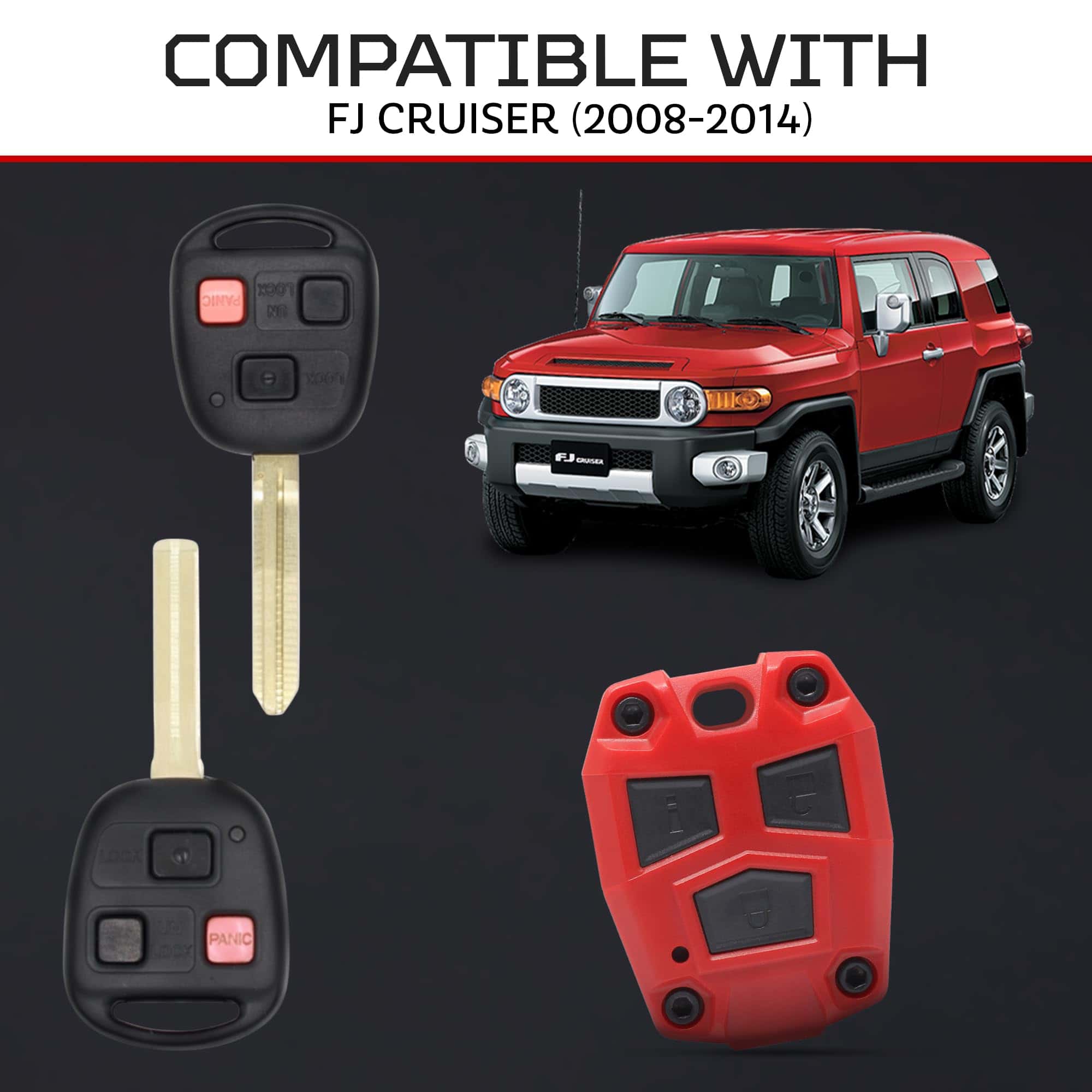 Carcasa de Llave de Plástico ABS AJT DESIGN para FJ Cruiser - Imagen 3
