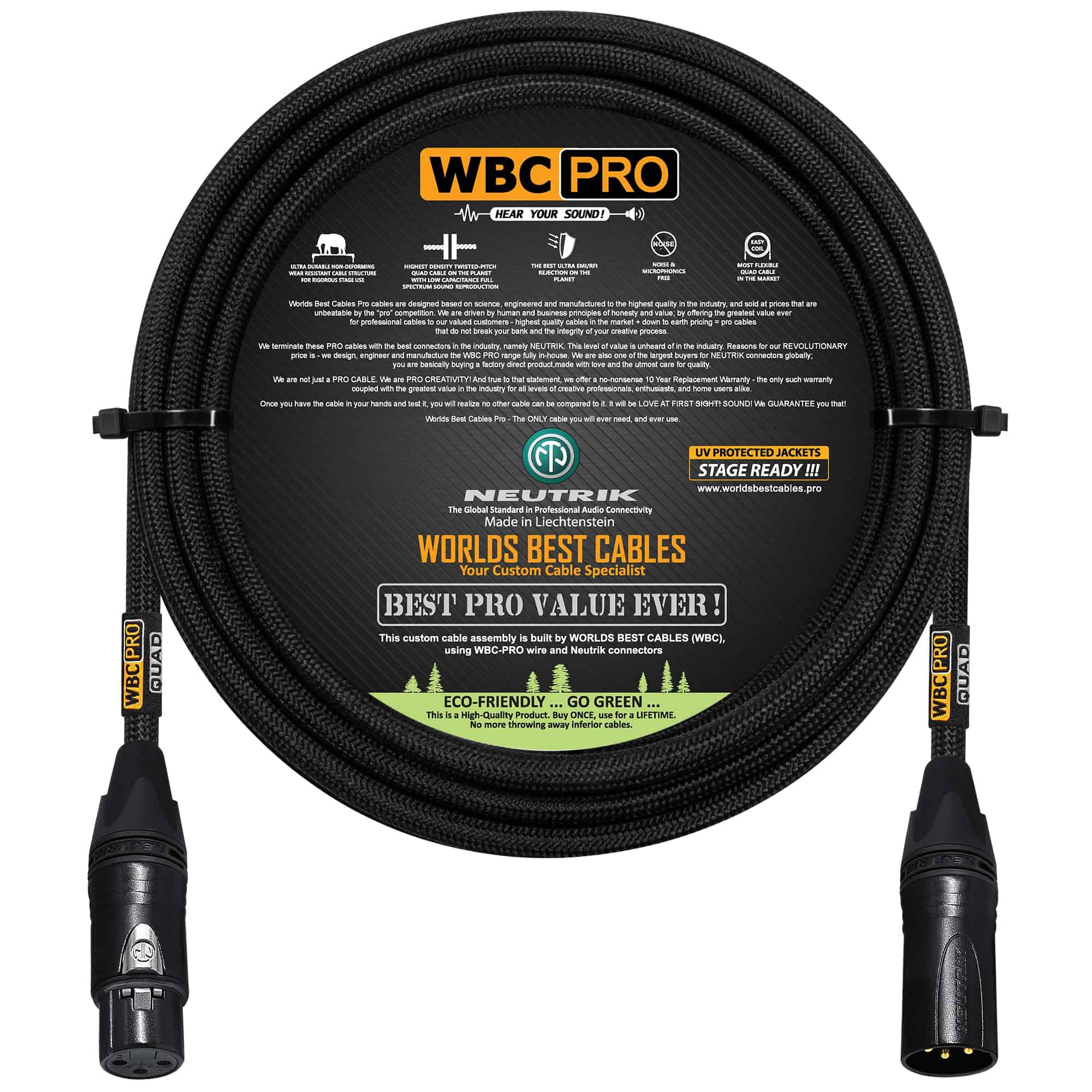 Cable de 15 pies - WBC-PRO-Quad Ultra-Silencioso