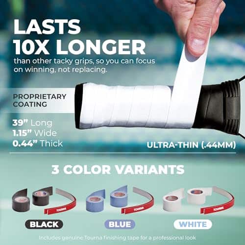 Tourna Pickleball Mega Tac Extra Tacky Paddle -White - Imagen 4