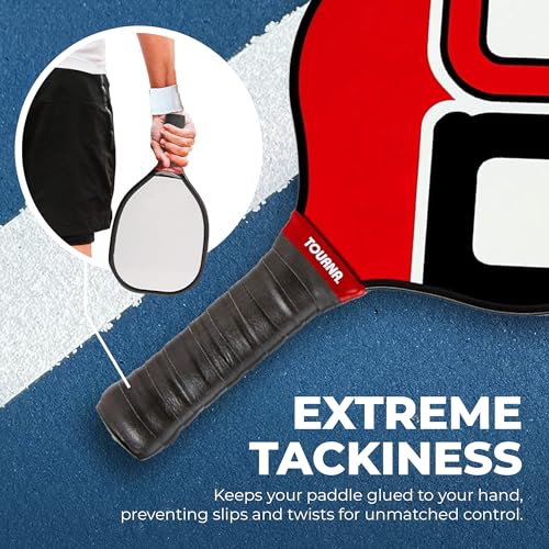 Tourna Pickleball Mega Tac Extra Tacky Paddle -White - Imagen 3