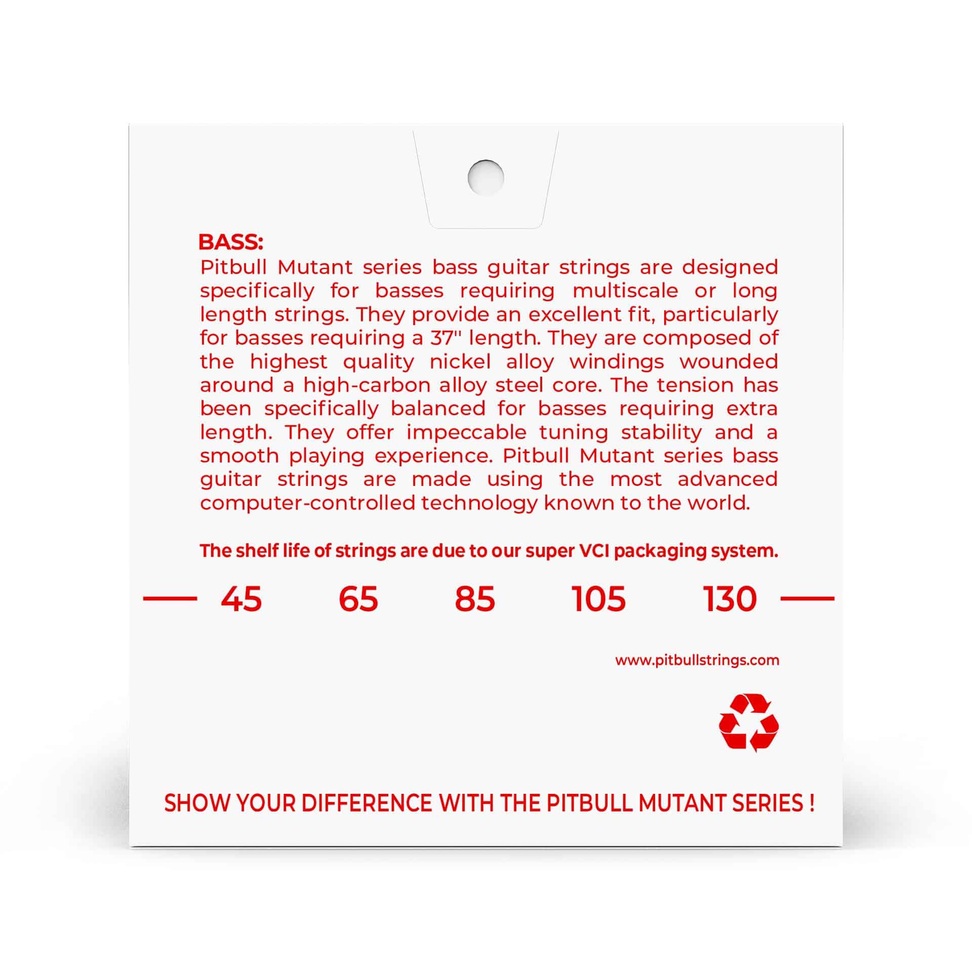 Cuerdas de Bajo Mutant Pitbull Escala Extra Larga Multi - Imagen 3