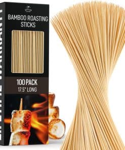 Zulay 100 Pack Palos de Bambú para Brochetas - 17.5"