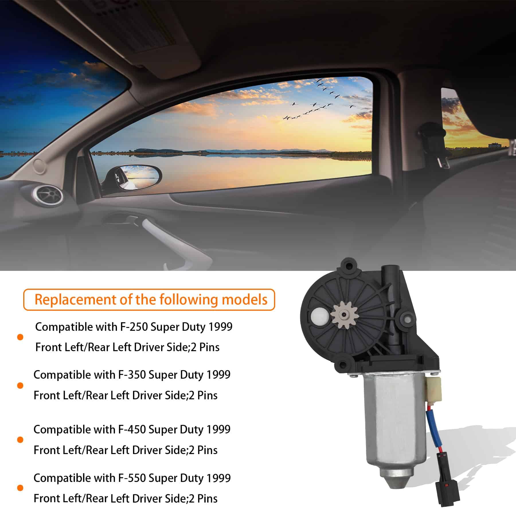 Motor de ventana de 2 pines HXHAUTO compatible con Ford - Imagen 3