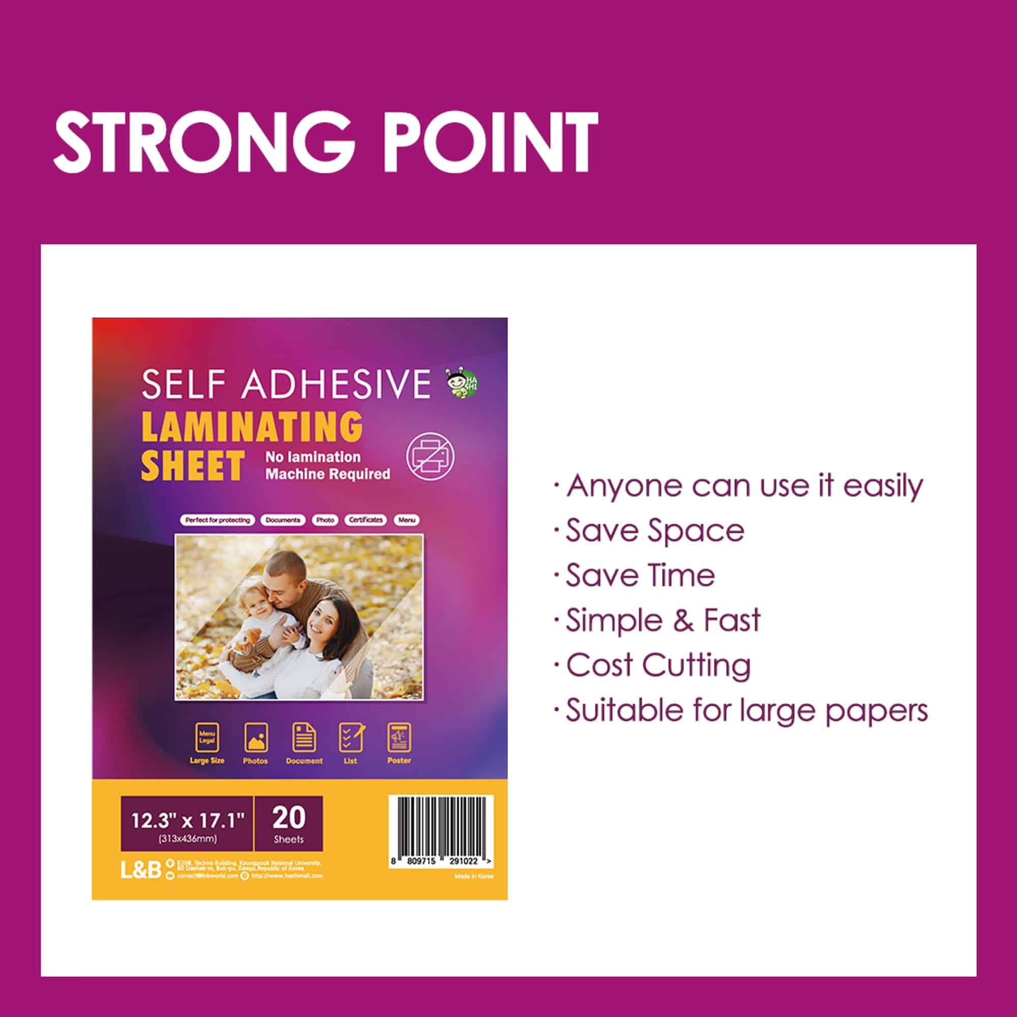 Hojas de Laminado Autoadhesivas 12.3x17.1 pulgadas, Paquete - Imagen 4