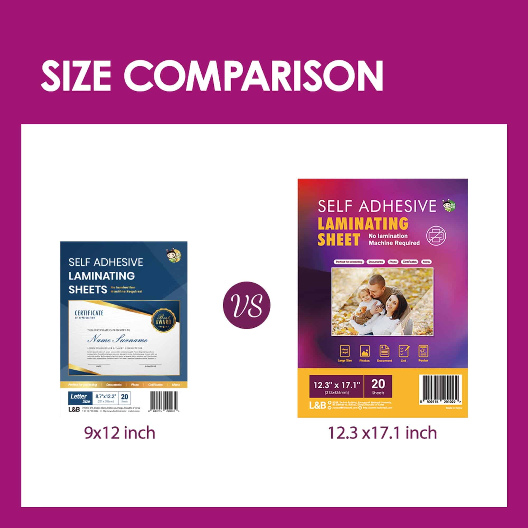 Hojas de Laminado Autoadhesivas 12.3x17.1 pulgadas, Paquete - Imagen 5