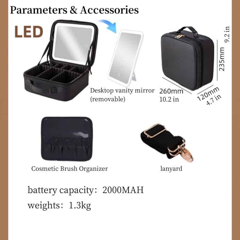 Bolsa de Maquillaje de Viaje TIKIUKI con Espejo Iluminado - Imagen 6